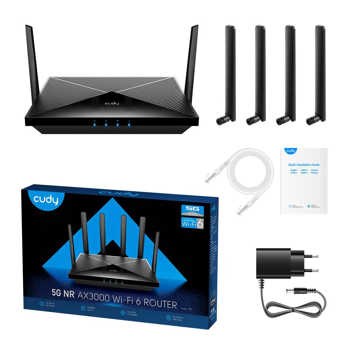 Router  z 5G Cudy P5 AX3000 5G Czarny