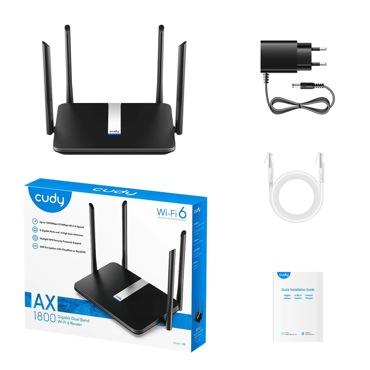 Router Cudy X6 AX1800 Czarny