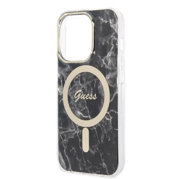 Zestaw Guess GUBPP14XHMEACSK ładowarka indukcyjna + etui Marble MagSafe do iPhone 14 Pro Max