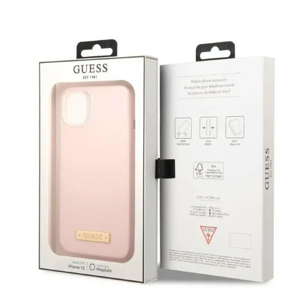 Etui Guess Silicone Logo Plate MagSafe GUHMP13MSBPLP do iPhone 13