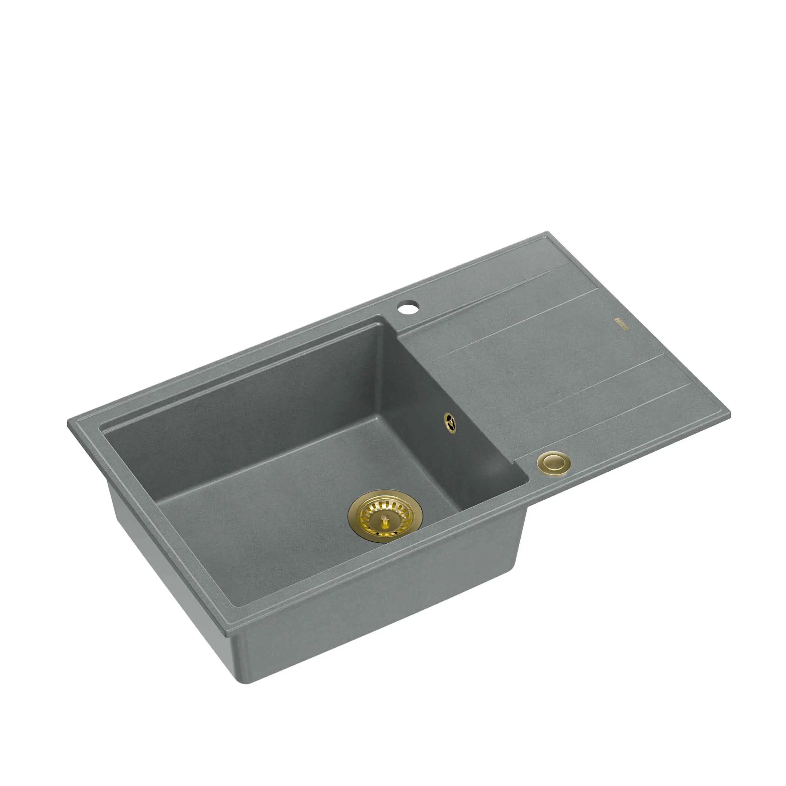 Zlewozmywak Quadron HCQE58650U5_PVDG1 P2O Evan 136 XL Granitowy Szary/Złoty