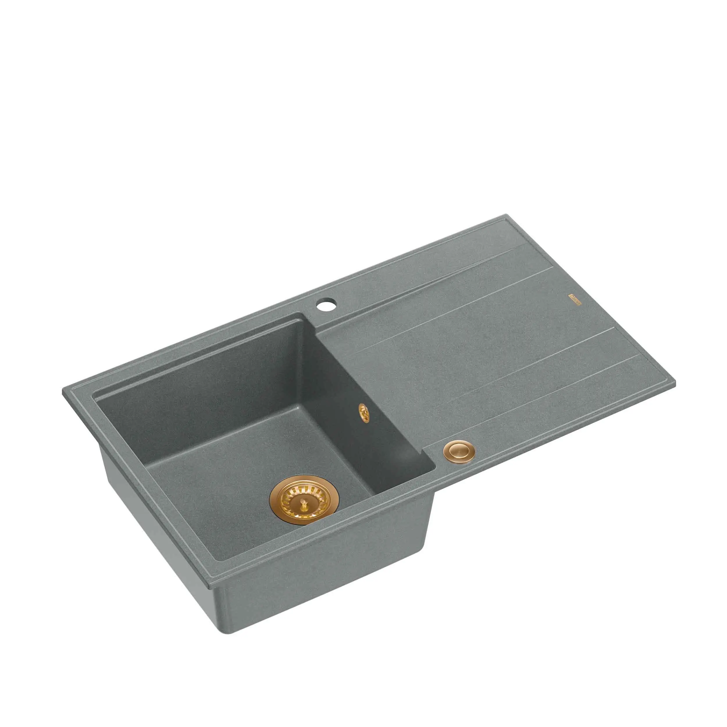 Zlewozmywak Quadron HCQE8650U5_PVDC1 P2O Evan 111 Granitowy Szary/Miedziany