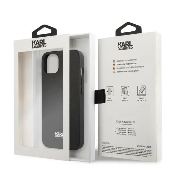 Etui Karl Lagerfeld Saffiano Plaque KLHCP13SSFMP2K do iPhone 13 mini