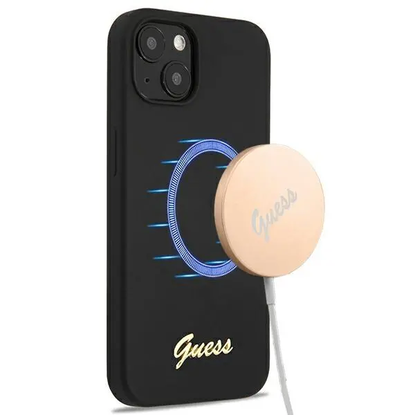 Etui Guess Silicone Script Gold Logo Magsafe GUHMP13MLSLMGBK do iPhone 13