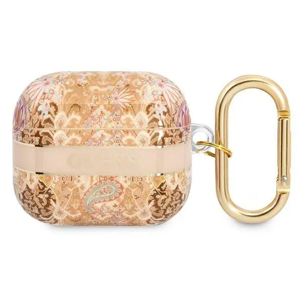 Etui na słuchawki Guess Paisley Strap Collection do AirPods 3 Złoty