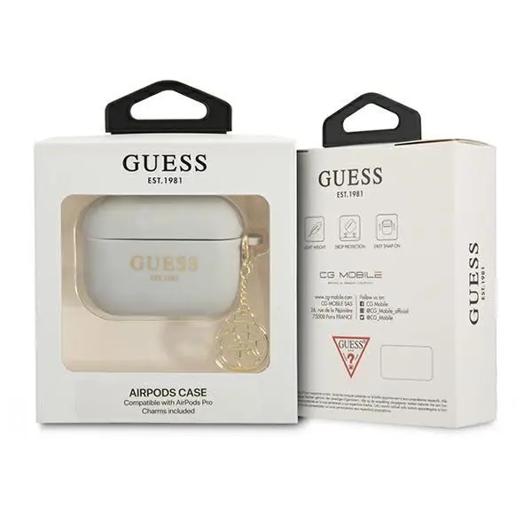 Etui na słuchawki Guess Silicone Charm 4G Collection do AirPods Pro Szary
