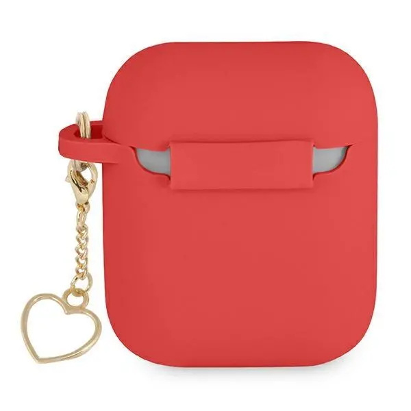 Etui na słuchawki Guess Silicone Charm Heart Collection do AirPods Czerwony