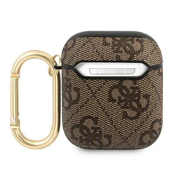 Etui na słuchawki Guess 4G Script Metal Collection GUA24GSMW do AirPods Brązowy