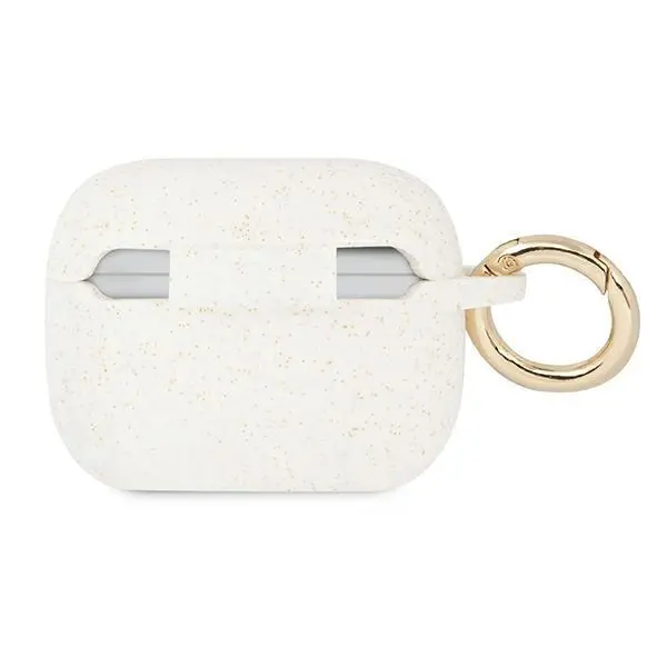 Etui na słuchawki Guess Silicone Glitter do AirPods Pro Biały