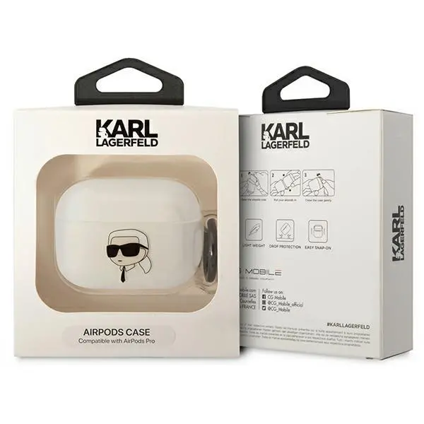 Etui na słuchawki Karl Lagerfeld Karl`s Head do AirPods Pro Przezroczysty