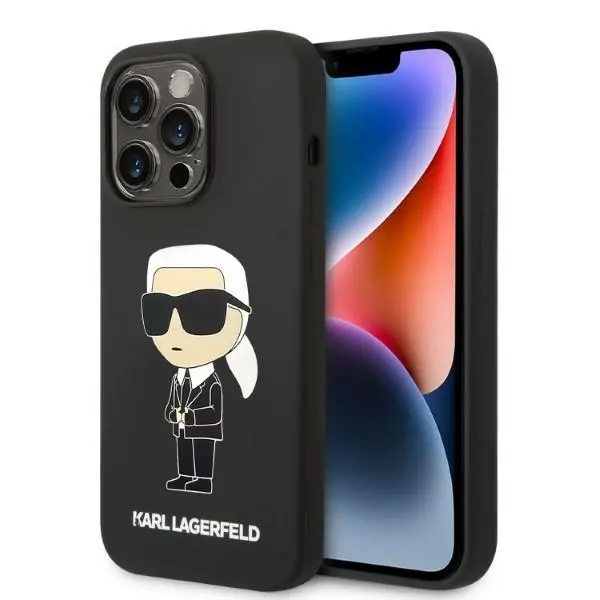 Etui Karl Lagerfeld Silicone Ikonik Magsafe KLHMP14XSNIKBCK do iPhone 14 Pro Max