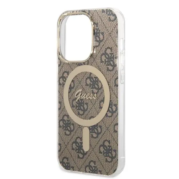 Zestaw Guess GUBPP14LH4EACSW ładowarka indukcyjna + etui 4G Print MagSafe do iPhone 14 Pro