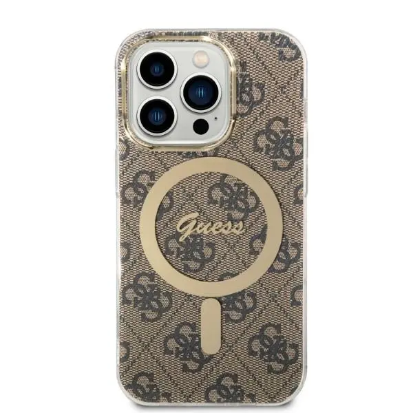 Zestaw Guess GUBPP14LH4EACSW ładowarka indukcyjna + etui 4G Print MagSafe do iPhone 14 Pro
