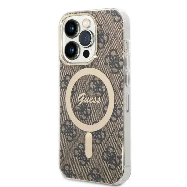 Zestaw Guess GUBPP14LH4EACSW ładowarka indukcyjna + etui 4G Print MagSafe do iPhone 14 Pro