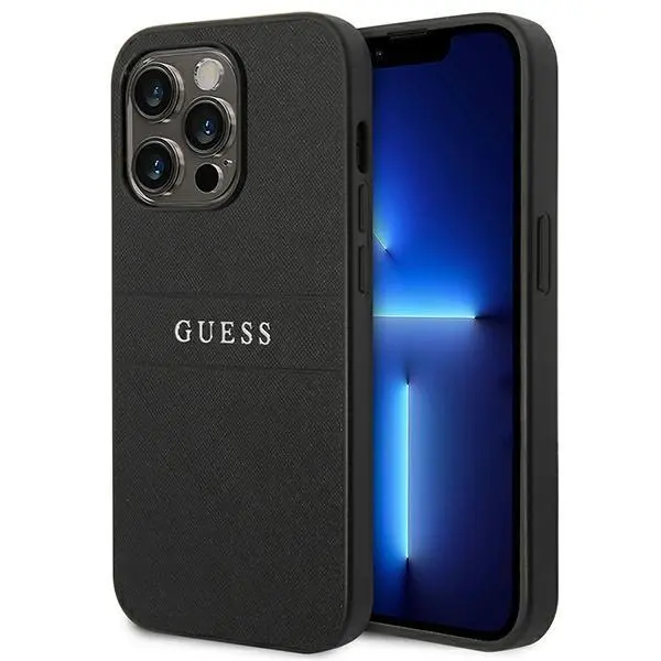 Etui Guess Saffiano Strap GUHCP14LPSASBBK do iPhone 14 Pro