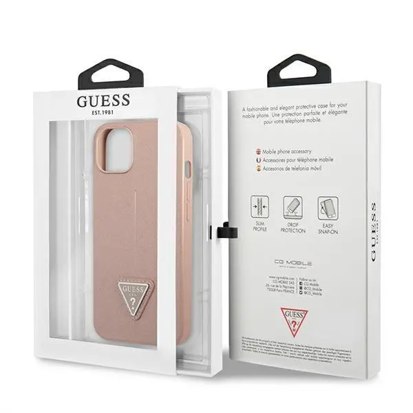 Etui Guess Saffiano Triangle Logo GUHCP13SPSATLP do iPhone 13 mini