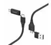 Kabel Hama 4w1 microUSB do USB-C do USB 1,5m Czarny