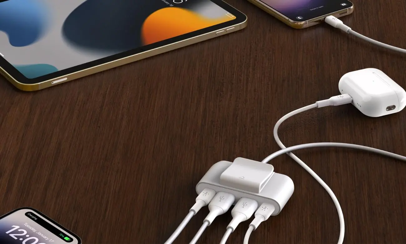 Ładowarka biurkowa Belkin BUZ001BT2MWHB7 4-Port USB Power Extender 2x USB-A 2x USB-C 15W Biały