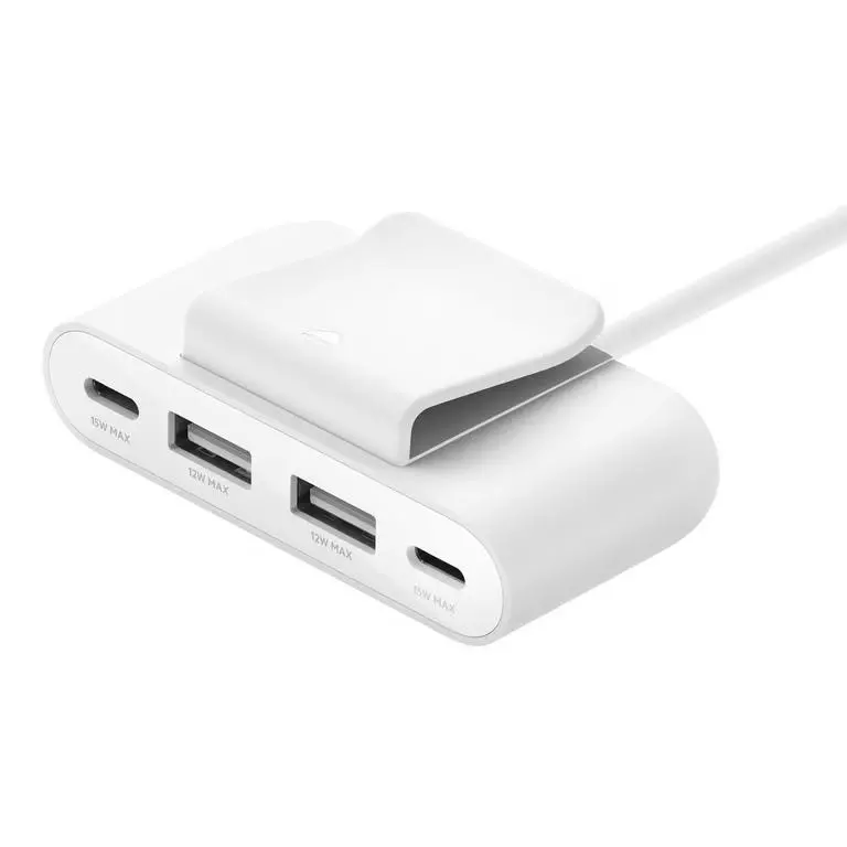 Ładowarka biurkowa Belkin BUZ001BT2MWHB7 4-Port USB Power Extender 2x USB-A 2x USB-C 15W Biały