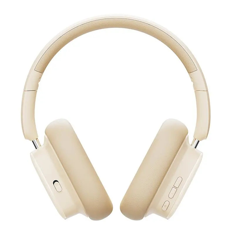 Słuchawki bezprzewodowe Baseus Bowie H1i ANC Nauszne Bluetooth 5.3 Kremowy