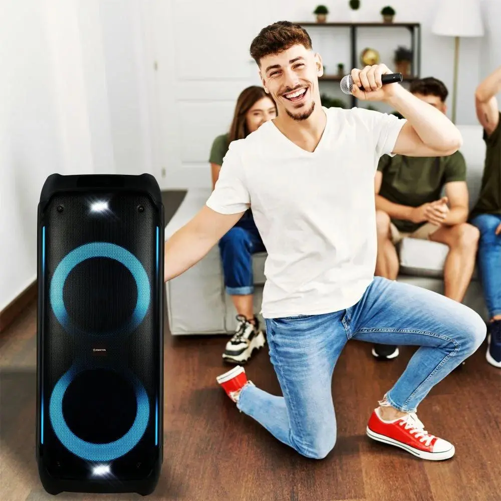 Power Audio Manta ATHOS SPK1001B300 90W Bluetooth Radio FM Mikrofon Karaoke Czarny