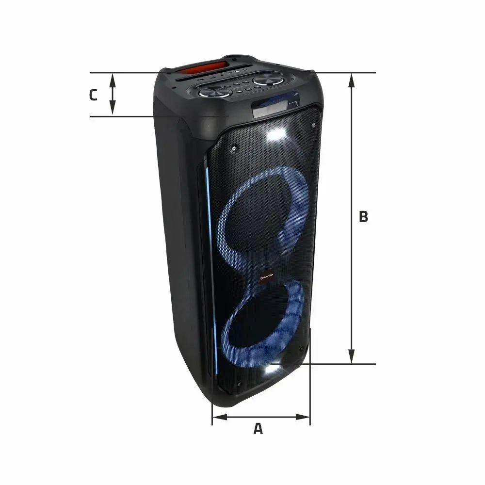 Power Audio Manta ATHOS SPK1001B300 90W Bluetooth Radio FM Mikrofon Karaoke Czarny