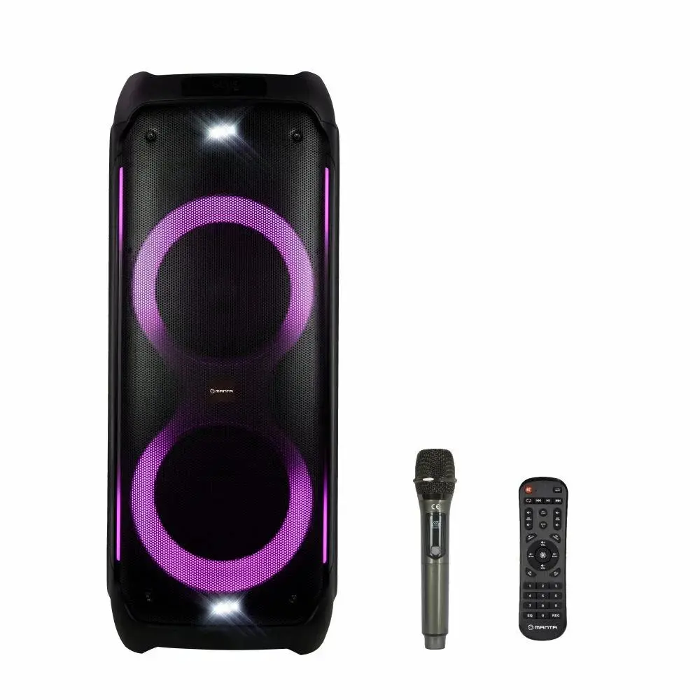 Power Audio Manta ATHOS SPK1001B300 90W Bluetooth Radio FM Mikrofon Karaoke Czarny