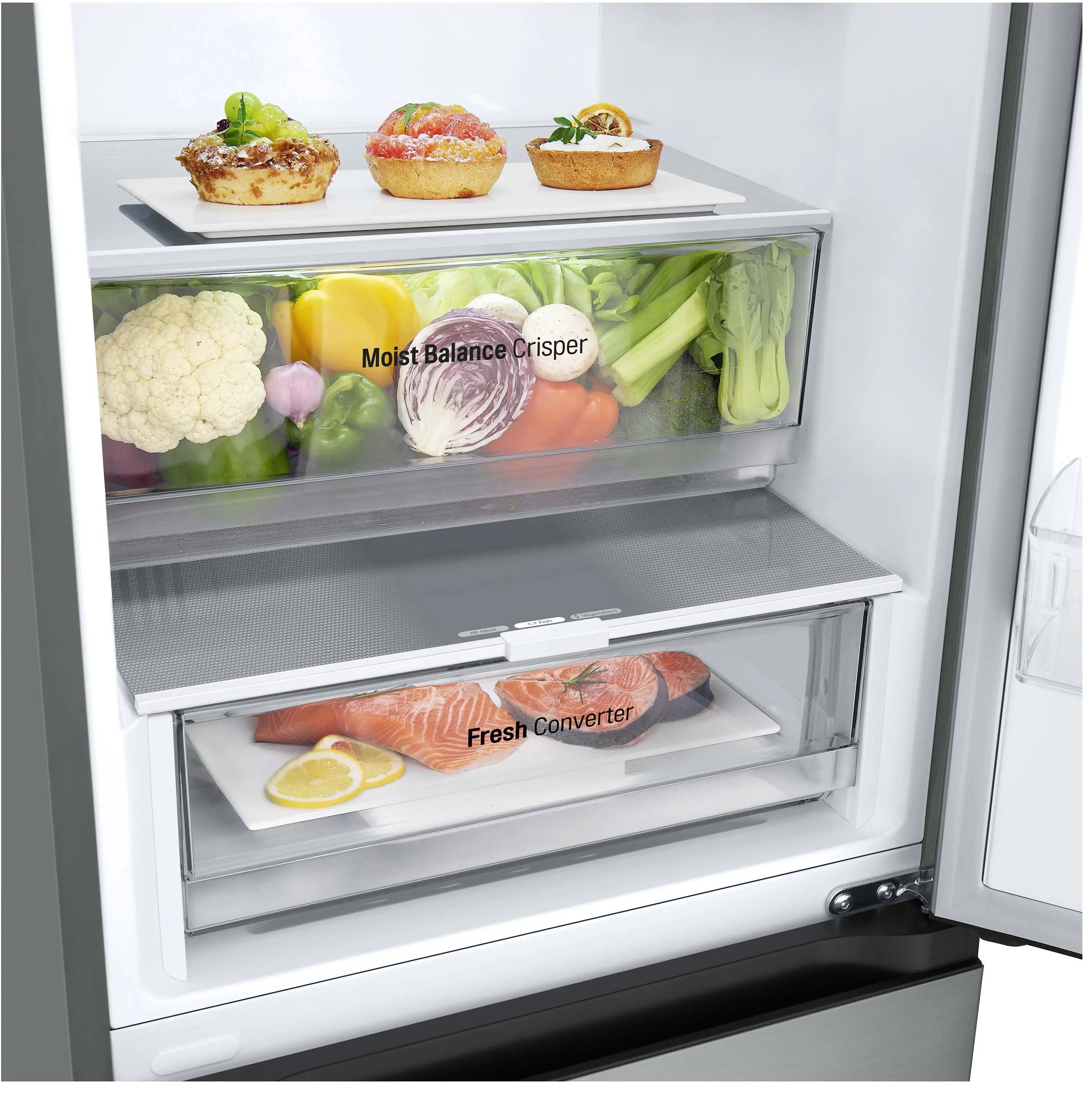 Lodówka LG GBV3200DPY Pełny No Frost 203cm Szuflada z kontrolą wilgotności Srebrny