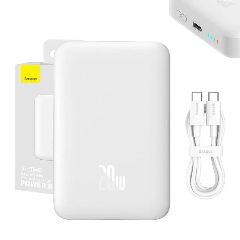 Powerbank Baseus PPCX070002 Magnetic Mini 10000mAh 20W MagSafe Overseas Edition Biały