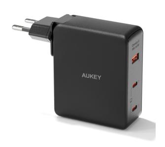 Ładowarka sieciowa Aukey PA-B7O GaN 2x USB-C USB-A QC PD 140W