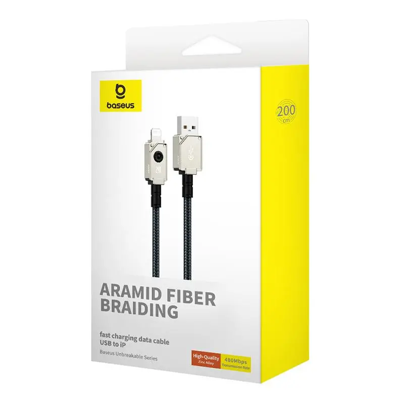 Kabel Baseus ARAMID FIBER USB-A do Lightning 2,4A 2m Granatowy