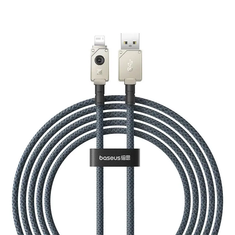 Kabel Baseus ARAMID FIBER USB-A do Lightning 2,4A 2m Granatowy