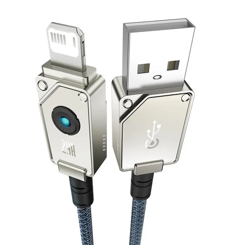 Kabel Baseus ARAMID FIBER USB-A do Lightning 2,4A 2m Granatowy