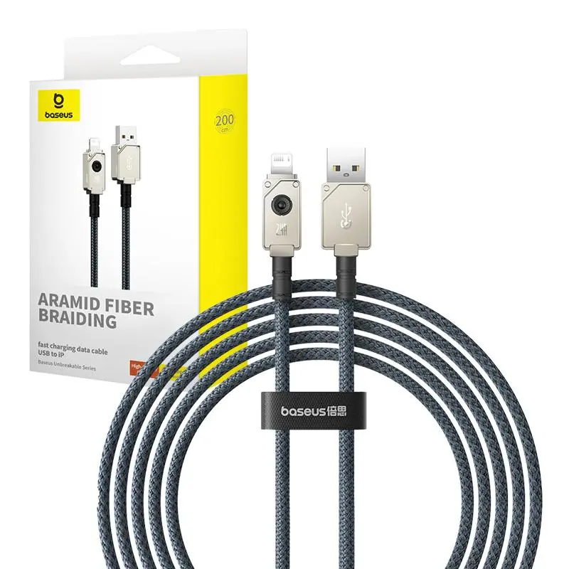 Kabel Baseus ARAMID FIBER USB-A do Lightning 2,4A 2m Granatowy