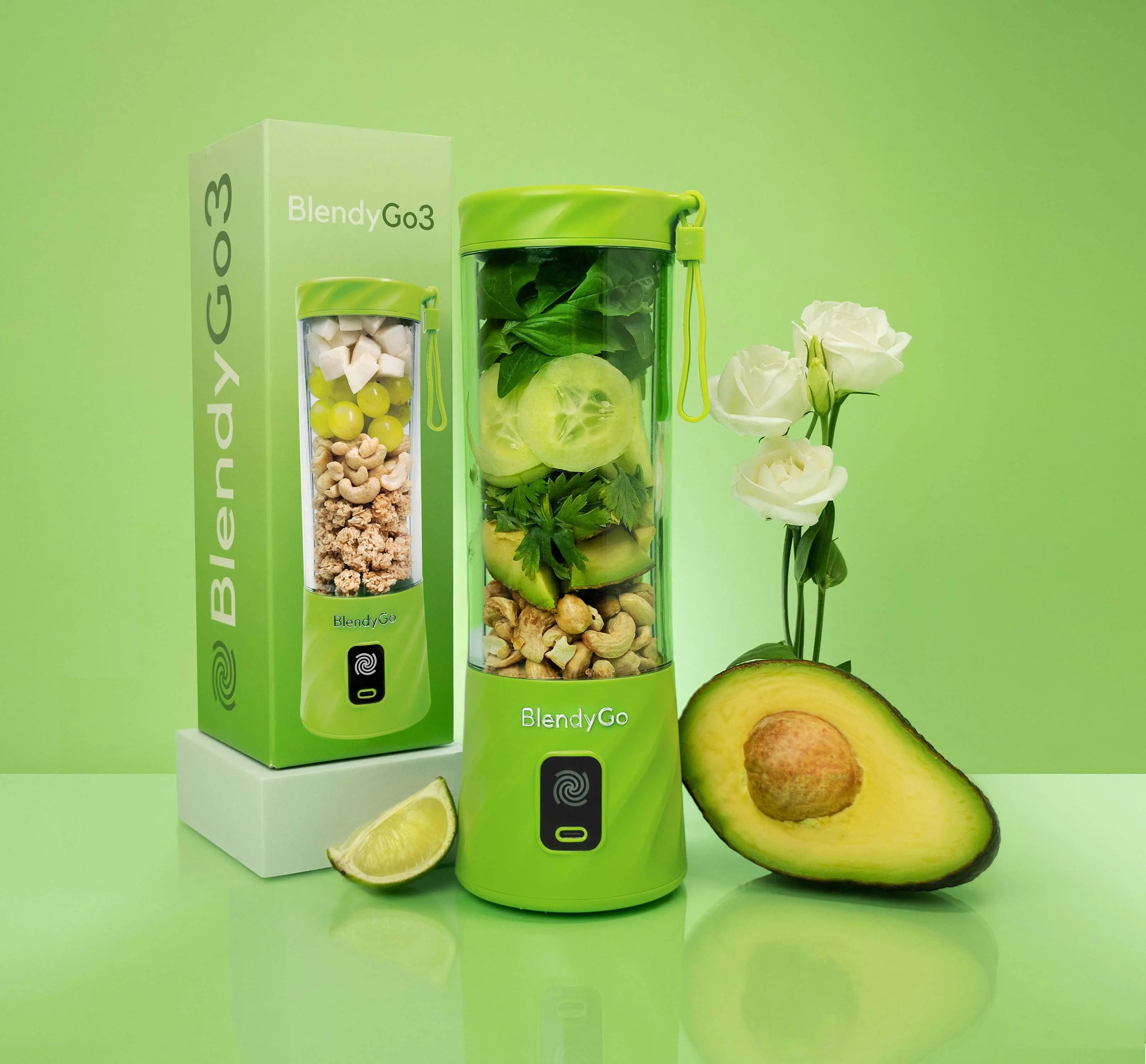 Blender kielichowy BlendyGo 3 Bezprzewodowy 0,55l Zielony