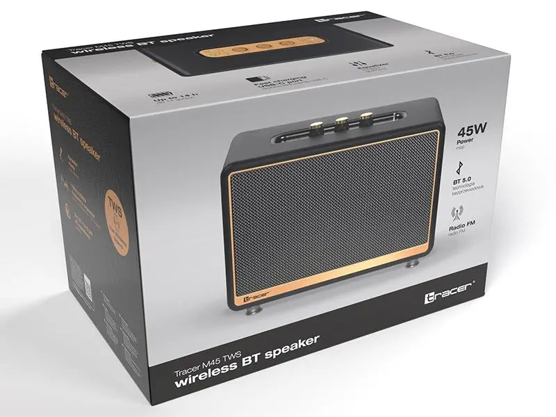 Głośnik Bluetooth Tracer M45 TWS 45W Radio FM Czarny