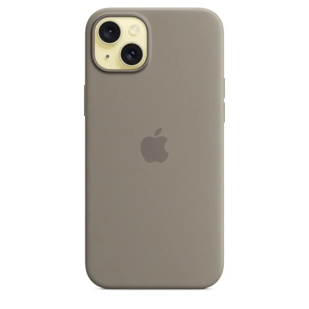 Etui Apple silikonowe z MagSafe do iPhone 15 Plus Popielaty brąz