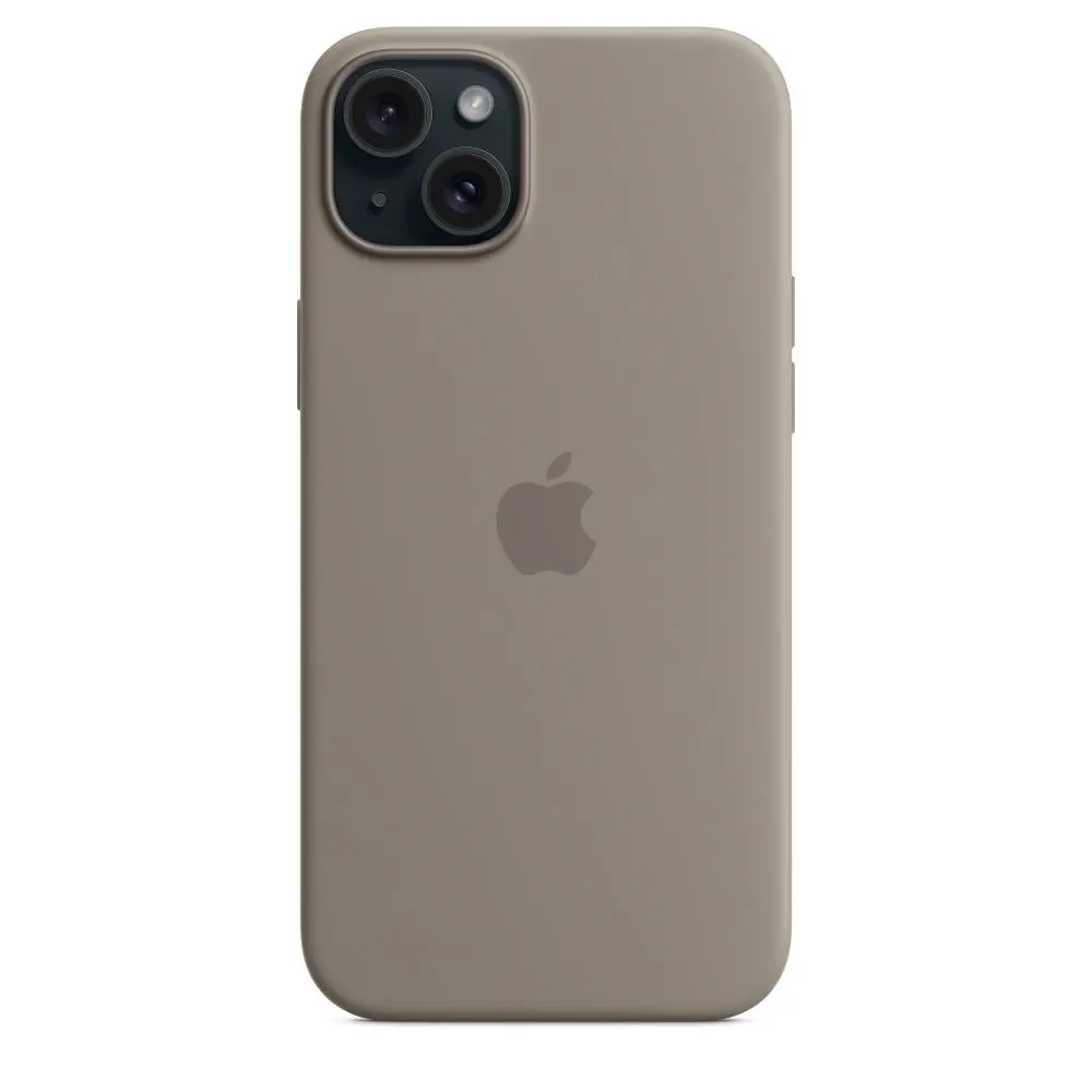Etui Apple silikonowe z MagSafe do iPhone 15 Plus Popielaty brąz