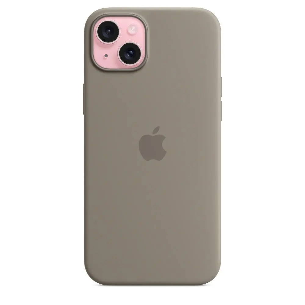 Etui Apple silikonowe z MagSafe do iPhone 15 Plus Popielaty brąz