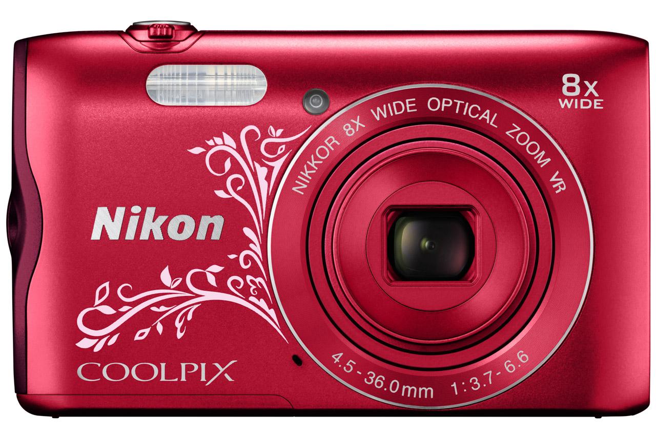 Aparat Nikon Coolpix A300 (czerwony z ornamentem)