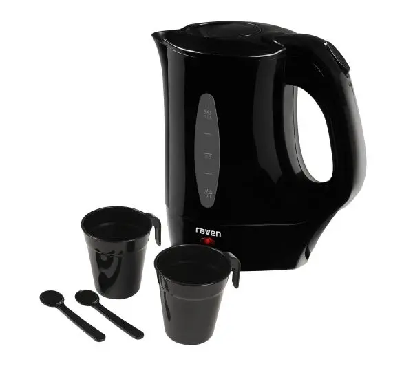 Raven ECT001C 0,5l 650W turystyczny dwa kubki dwie łyżeczki