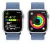 Apple Watch Series 9 GPS + Cellular koperta 45mm z aluminium Srebrny opaska sportowa Niebieska