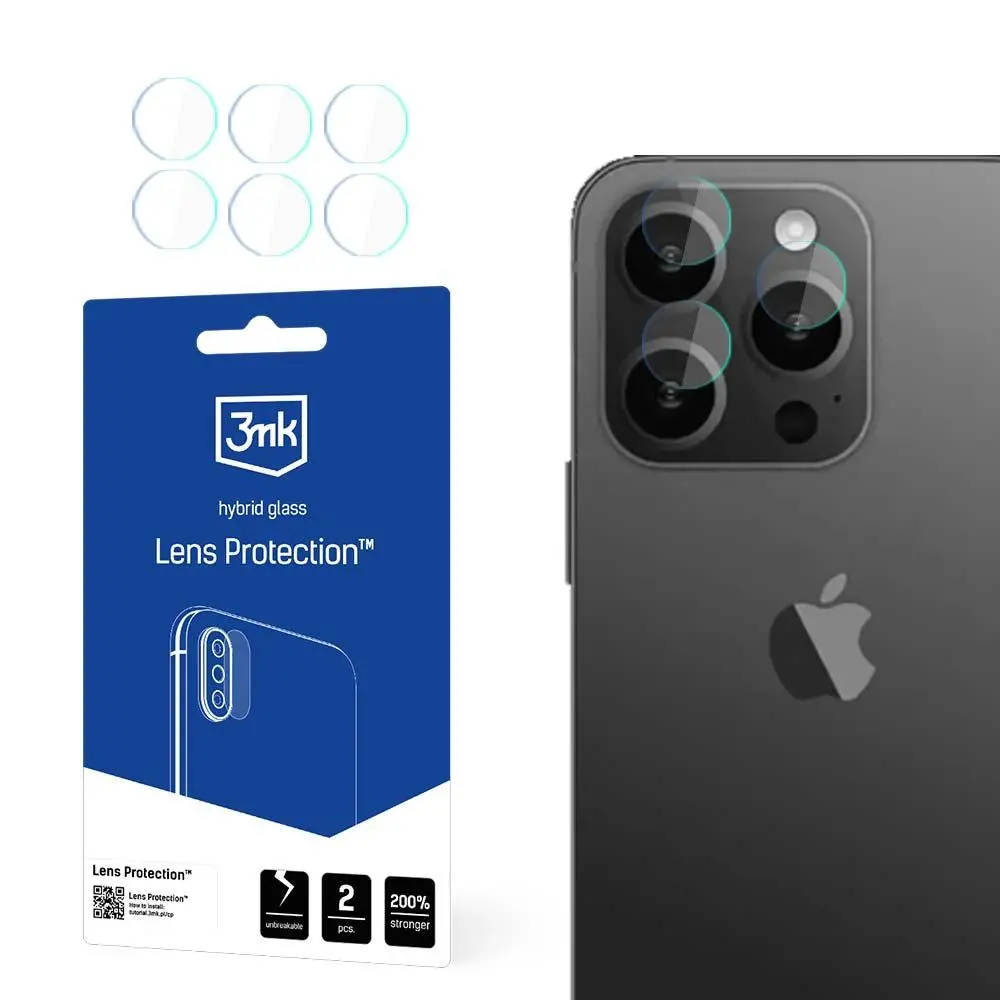 Szkło hybrydowe 3mk Lens Protection do iPhone 15 Pro Max
