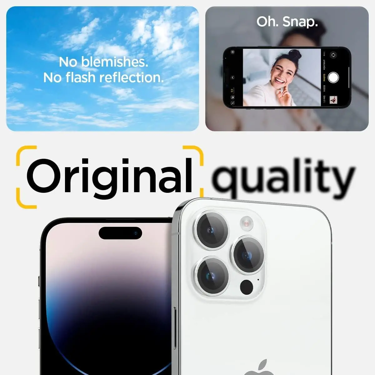 Szkło hartowane Spigen na aparat Glas.tR EZ Fit Optik Pro do iPhone 15 Pro/15 Pro Max/14 Pro/14 Pro Max - 2 pack