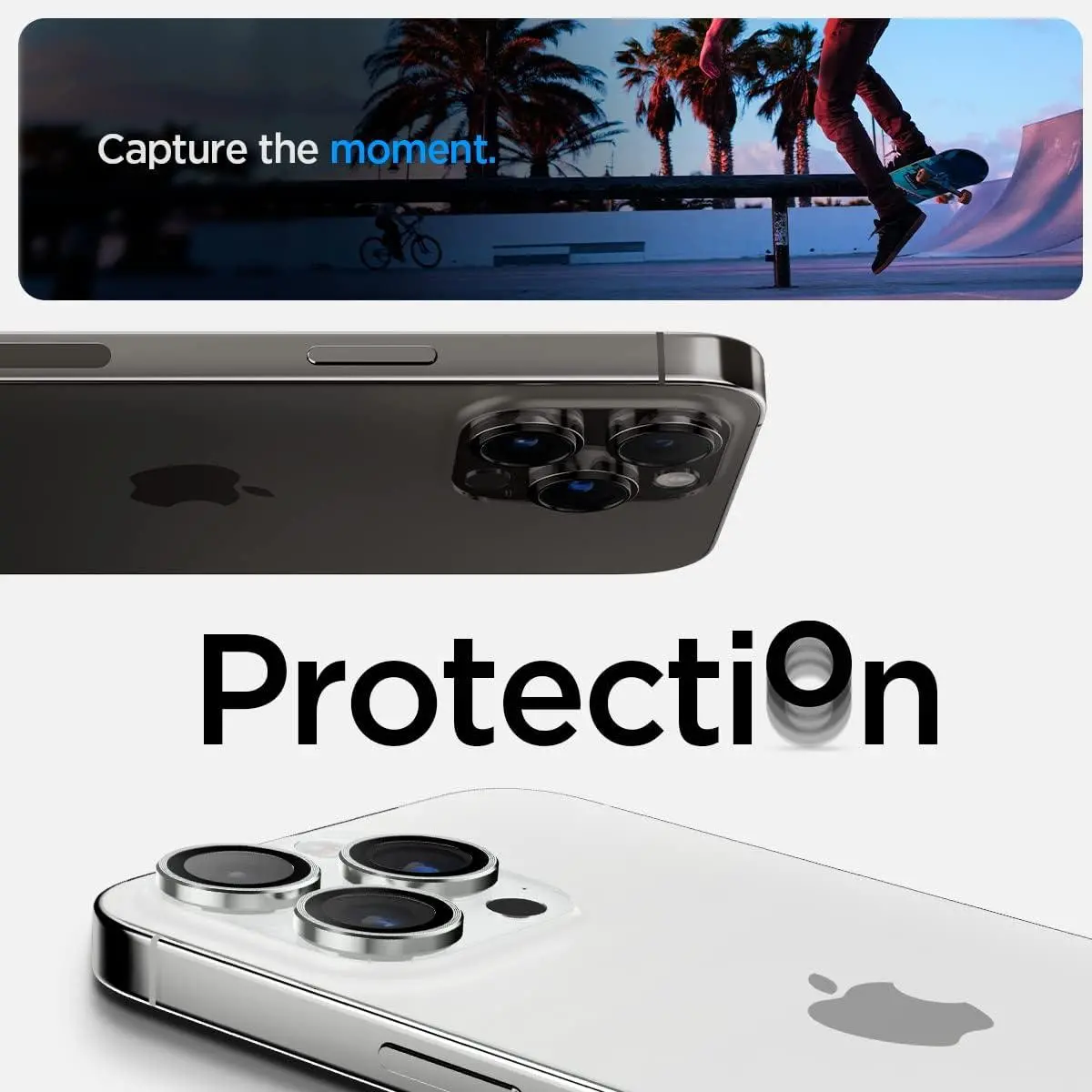 Szkło hartowane Spigen na aparat Glas.tR EZ Fit Optik Pro do iPhone 15 Pro/15 Pro Max/14 Pro/14 Pro Max - 2 pack