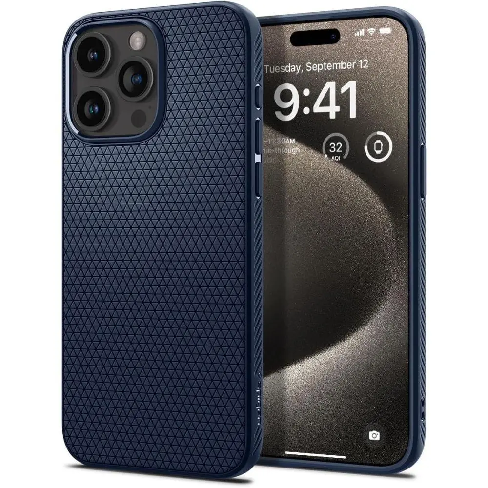 Etui Spigen Liquid Air do iPhone 15 Pro Max Niebieski