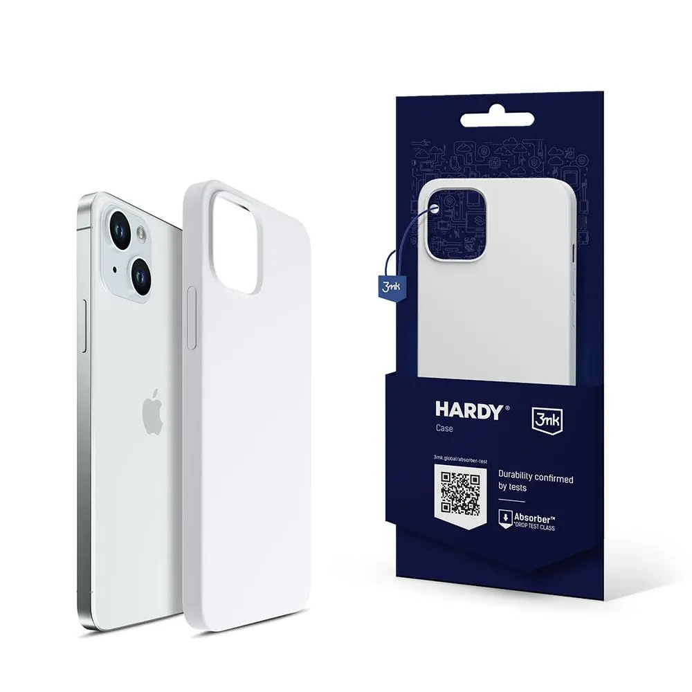 Etui 3mk Hardy Silicone Mag Cased do iPhone 15 Srebrno-biały