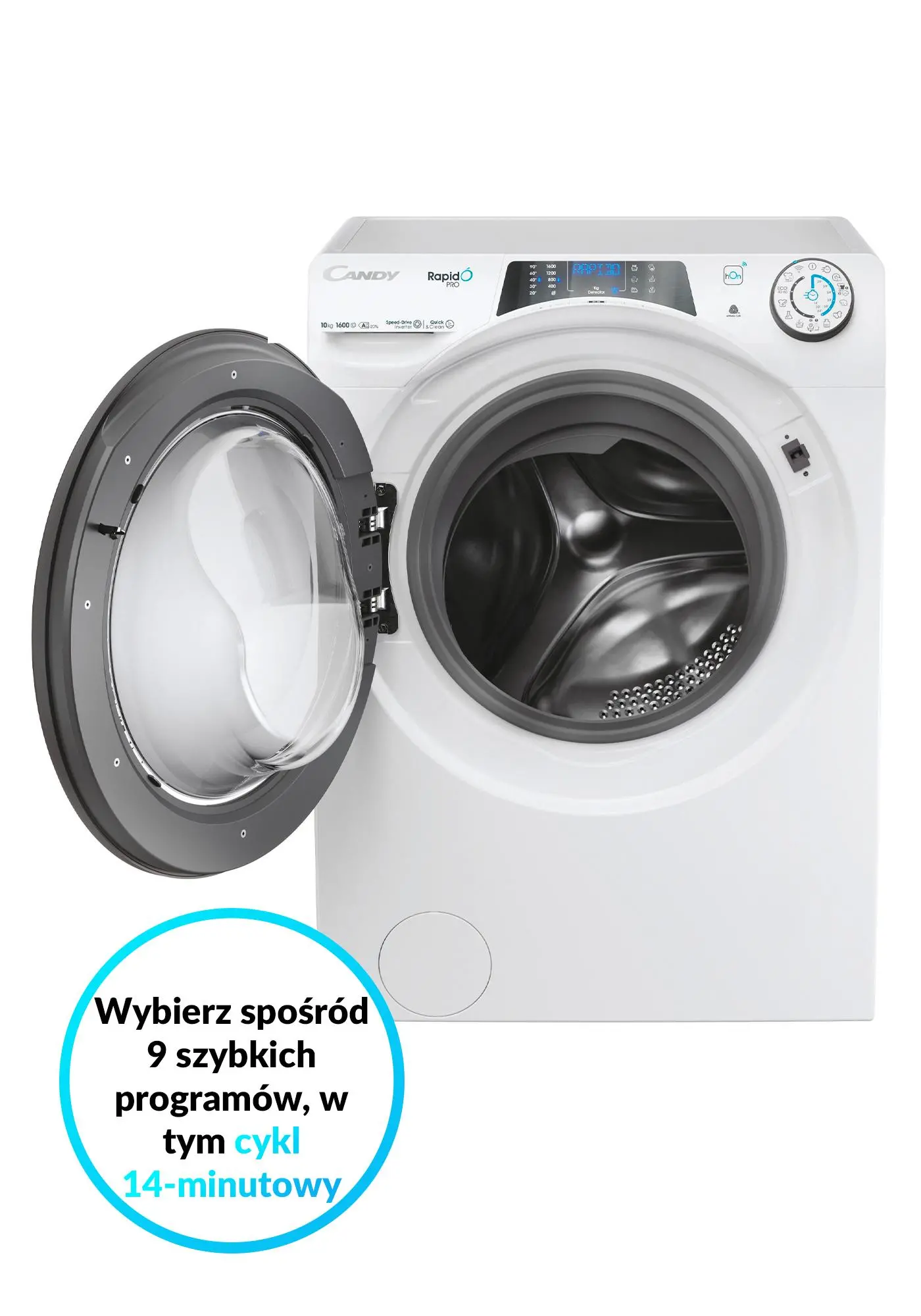 Pralka Candy Rapido Pro RP 6106BWMR8-S 10kg 1600obr/min Zdalne sterowanie