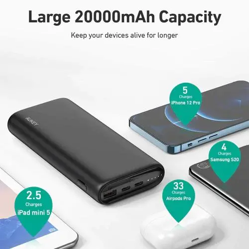 Powerbank Aukey PB-Y37 20000mAh PD 65W Czarny