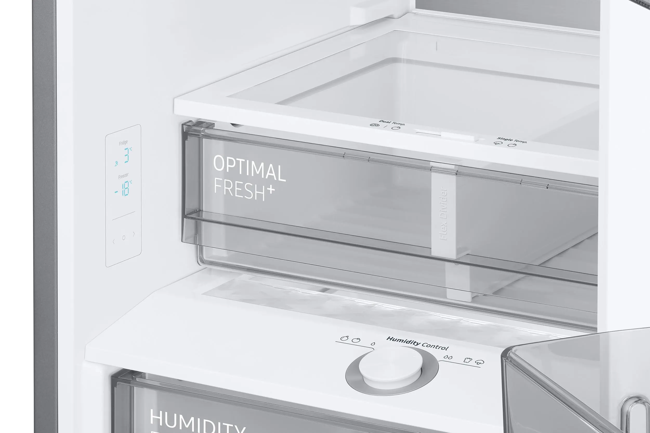 Lodówka Samsung RB38C705CB1 Pełny No Frost 203cm Szuflada z kontrolą wilgotności Zdalne sterowanie Grafitowa Stal
